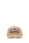 Dsquared2 Beige Structured Cap With Logo Patch In Neutral