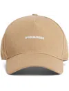 Dsquared2 Logo Embroidered Distressed Baseball Cap In Ghiaia/bianco
