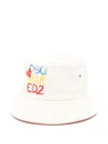 Dsquared2 Ivory Logo Bucket Hat In White