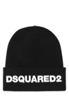 Dsquared2 Dsquared Men Black Wool Beanie Hat In Black