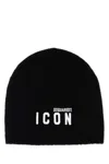 Dsquared2 Dsquared Women Black Wool Blend Beanie Hat In Multicolor