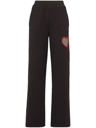 Dsquared2 Ausgestellte Jogginghose Mit Herzapplikation In Schwarz
