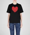 Dsquared2 Heart Embellished Crewneck T-shirt In Black