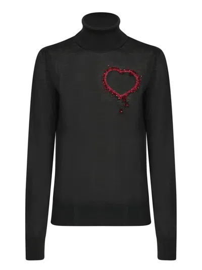 Dsquared2 Black Wool Turtleneck Sweater