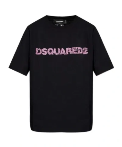 Dsquared2 Embroidered-logo T-shirt In Black