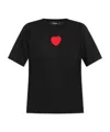 Dsquared2 Heart-patch Cotton T-shirt In Black