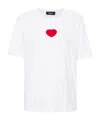 Dsquared2 Velvet Heart Easy Fit T-shirt In White
