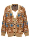 Dsquared2 Multicolor Embroidered Wool Blend Cardigan