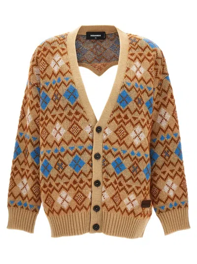 DSQUARED2 DSQUARED2 'HEART VINTAGE SHETLAND' CARDIGAN