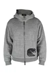 Dsquared2 Heather Gray Zip Cardigan With Graphics In Gray