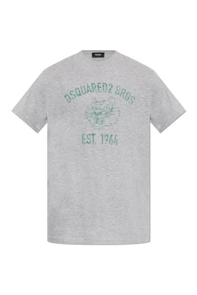 Dsquared2 Heather Grey Crew Neck T-shirt In Gray