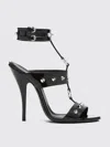 Dsquared2 High-gloss Black Sandals With Silver Stud Accents In Black