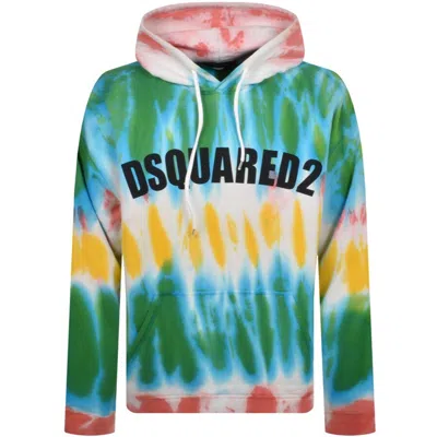 Dsquared2 Logo Tie Dye Sweatshirt Hoodie In Multicolor