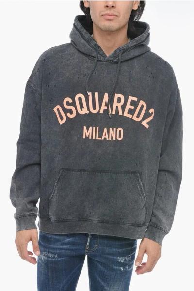 Dsquared2 Hercalina Fit Sweatshirt With Distressed Effect In Grey