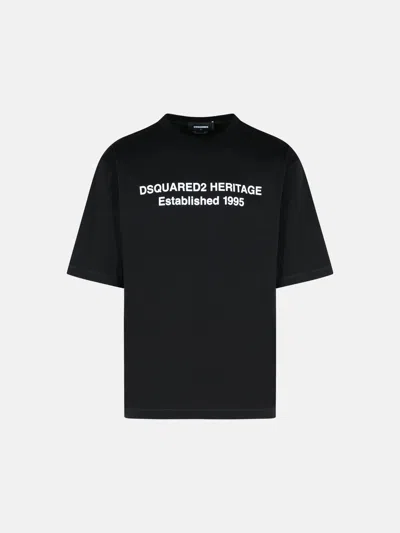 Dsquared2 'heritage' Black Cotton T-shirt
