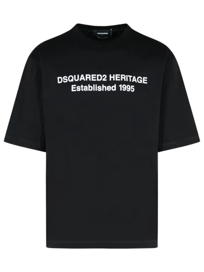 DSQUARED2 'HERITAGE' BLACK COTTON T-SHIRT
