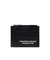 Dsquared2 Zip-top Leather Cardholder In Black