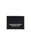 Dsquared2 Heritage Leather Cardholder In Black