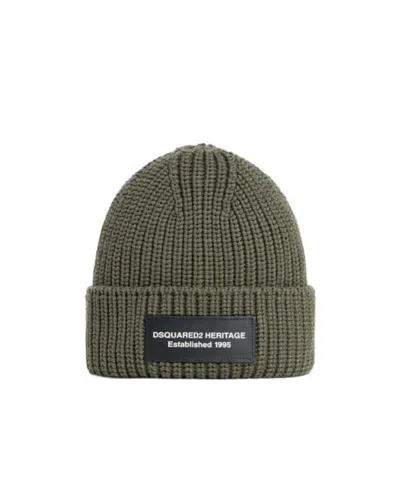 Dsquared2 Heritage Knit Beanie In White