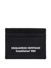 Dsquared2 Heritage Leather Cardholder In Black