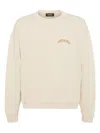 Dsquared2 Cotton Sweatshirt With Ribbed Cuffs And Hem In Neutral