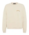 Dsquared2 Cotton Sweatshirt With Ribbed Cuffs And Hem In Neutral