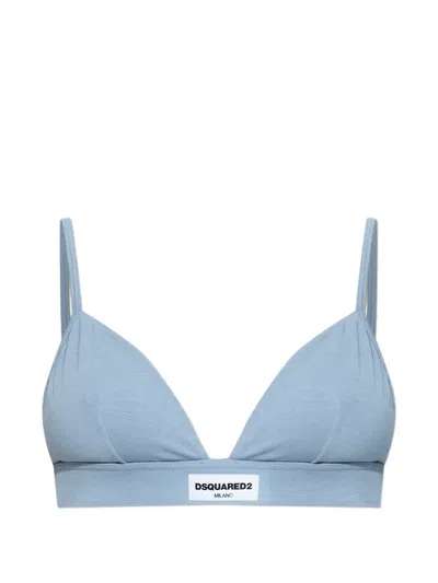 Dsquared2 Heritage Triangle Bralette In Animal Print