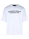 Dsquared2 Mens White Heritage 95 Text-print Cotton T-shirt Xl In White