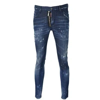 Pre-owned Dsquared2 Herren Roehrenjeans Skater Jean Dsquared D2 Jeans In Blau