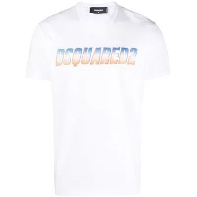 Pre-owned Dsquared2 Herren T-shirts S74gd1156 S23009 100w T-shirt In Wei_