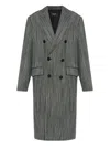 Dsquared2 Herringbone Double Breast Coat In Gray