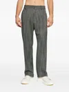 Dsquared2 Herringbone Wool Trousers In Gray