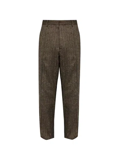 Dsquared2 Herringbone-pattern Trousers In Brown