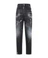 Dsquared2 High-rise Straight-leg Distressed Jeans In Black