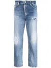 Dsquared2 High-rise Straight-leg Jeans In Blue