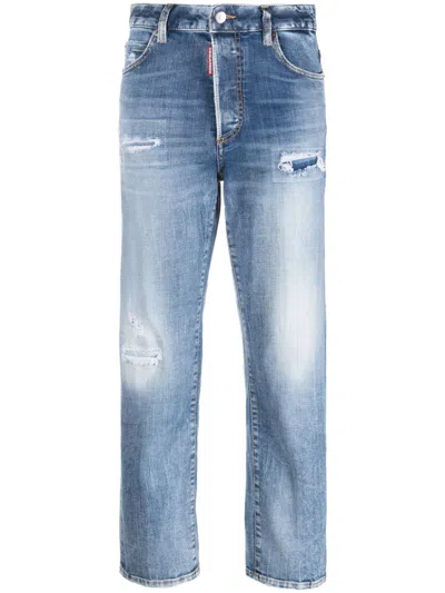 Dsquared2 High-rise Straight-leg Jeans In Blue