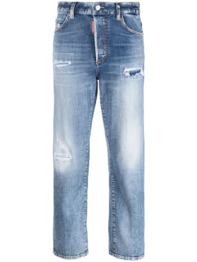 Dsquared2 High-rise Straight-leg Jeans In Lavado Claro