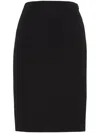 Dsquared2 High-rise Wool Pencil Skirt In 黑色