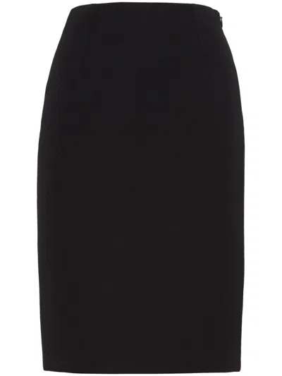 Dsquared2 High-rise Wool Pencil Skirt In 黑色
