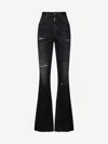 Dsquared2 Distressed-effect Flared Jeans In Nero