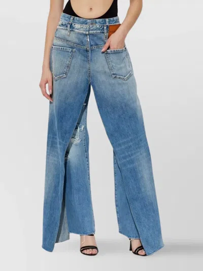 DSQUARED2 HIGH WAIST WIDE LEG TROUSERS WITH SASH
