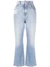 Dsquared2 High-waisted Cropped Flared Jeans In Blue