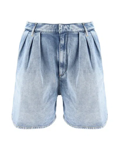 Dsquared2 High-waisted Denim Shorts In Navy Blue