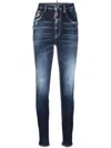 Dsquared2 High-waisted Faded Skinny Jeans In Blue