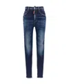 Dsquared2 High-waisted Faded Skinny Jeans In Blue