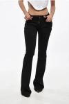 Dsquared2 High-waisted Flared Pants With Silver-tone Detail In Black