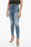 Dsquared2 High Waisted Twiggy Denims With Aci-wash Effect 12cm