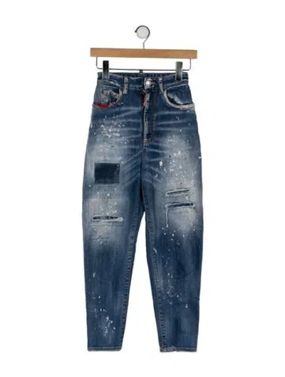 Pre-owned Dsquared2 High-rise Skinny Leg Jeans In Blue
