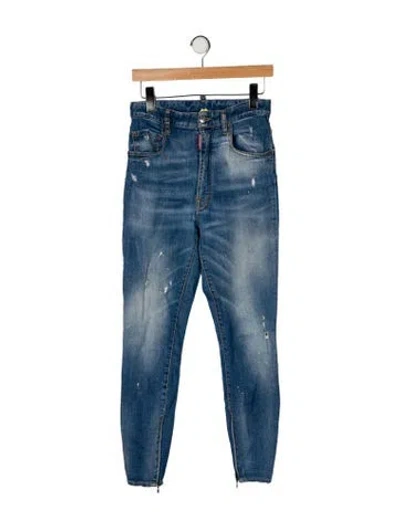 Pre-owned Dsquared2 High-rise Skinny Leg Jeans In Blue