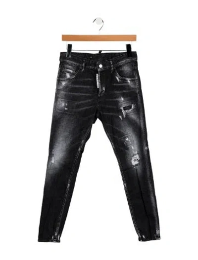 Pre-owned Dsquared2 High-rise Skinny Leg Jeans In Gray